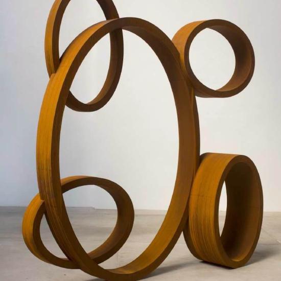 Steel sculpture made of rings