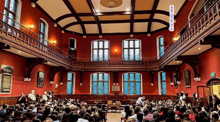 inside the Oxford Union debating chamber